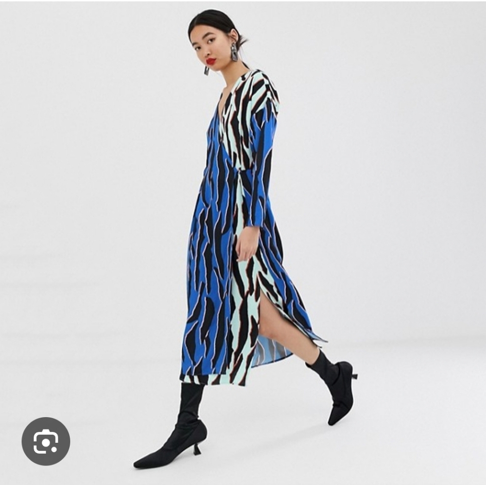 ASOS WHITE animal print wrap dress. 